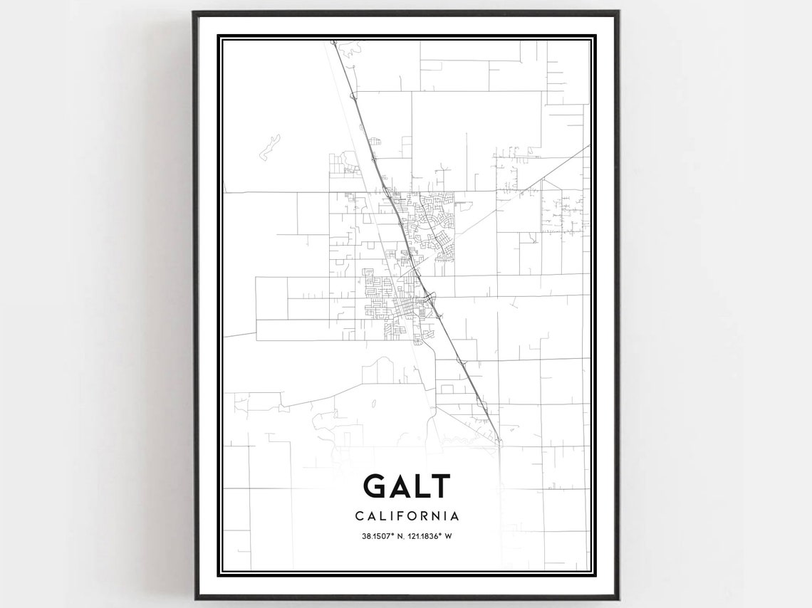Galt Map Print, City Street Decor