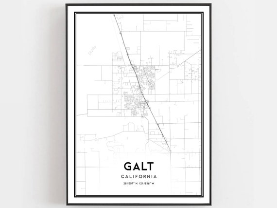 Galt Map Print, City Street Decor