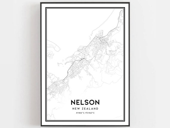 Nelson Map Print Poster Wall Art City Street Decor Road Gift B1228