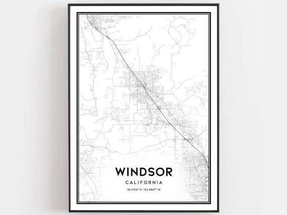 Windsor Map Poster, City Street Decor Gift