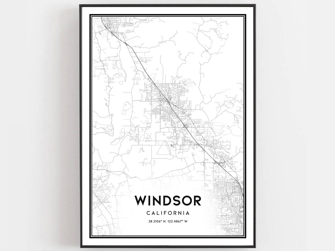 Windsor Map Poster, City Street Decor Gift