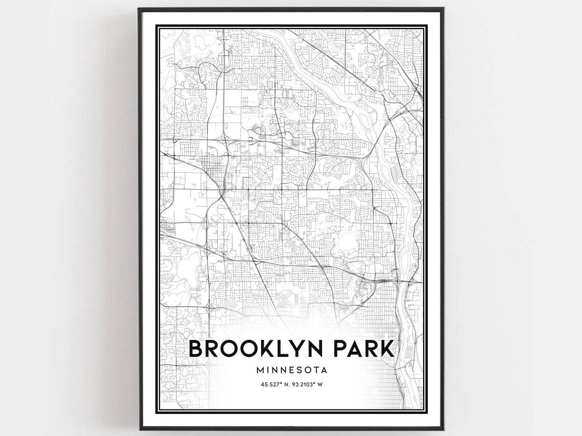 Brooklyn Park Map Poster, Minnesota Street Decor