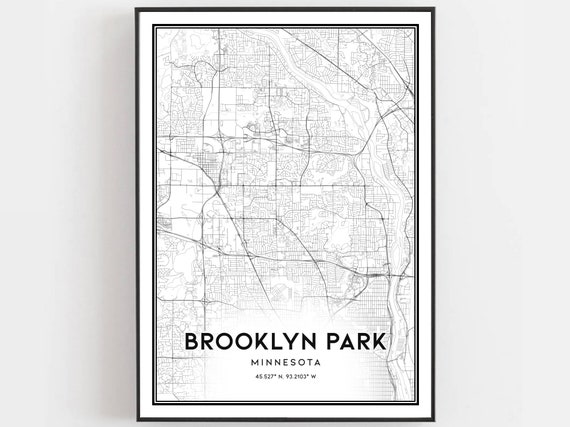 Brooklyn Park Map Poster, Minnesota Street Decor