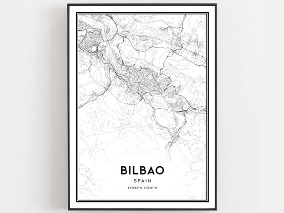 Bilbao Map Poster, City Street Decor Gift