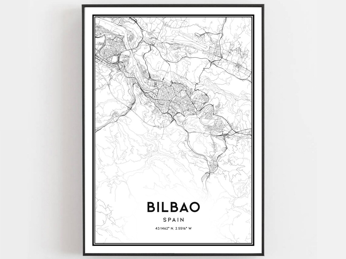 Bilbao Map Poster, City Street Decor Gift