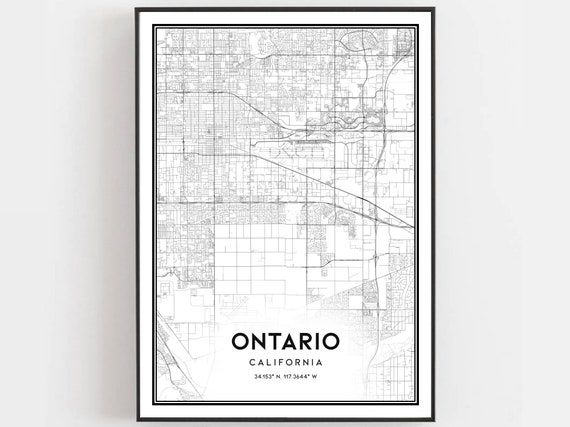 Ontario Map Print Poster Wall Art Ca City Street Decor Road Gift B657