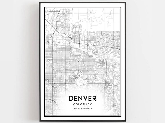 Denver Map Print, Colorado City Street Poster