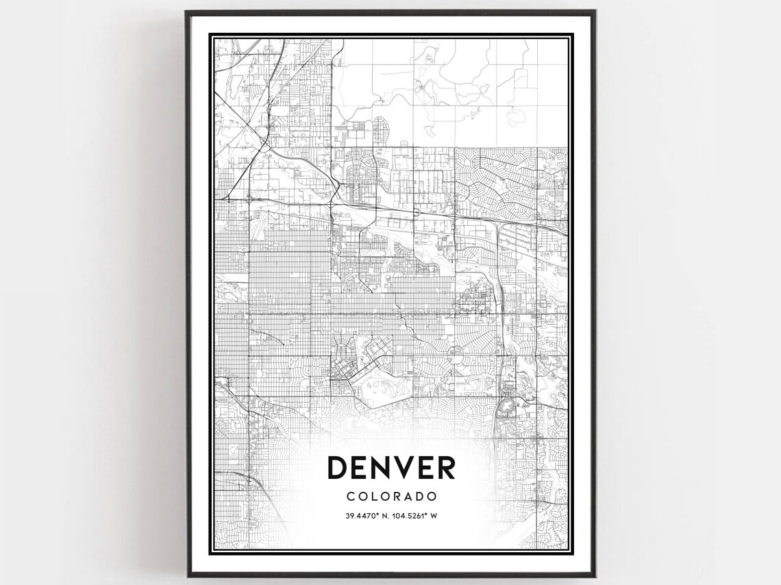 Denver Map Print, Colorado City Street Poster