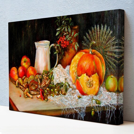 Fruits On The Table Oil Painting Style Wall Art Large Wall Hanging Home Decor Housewarming Gifts Room Decor