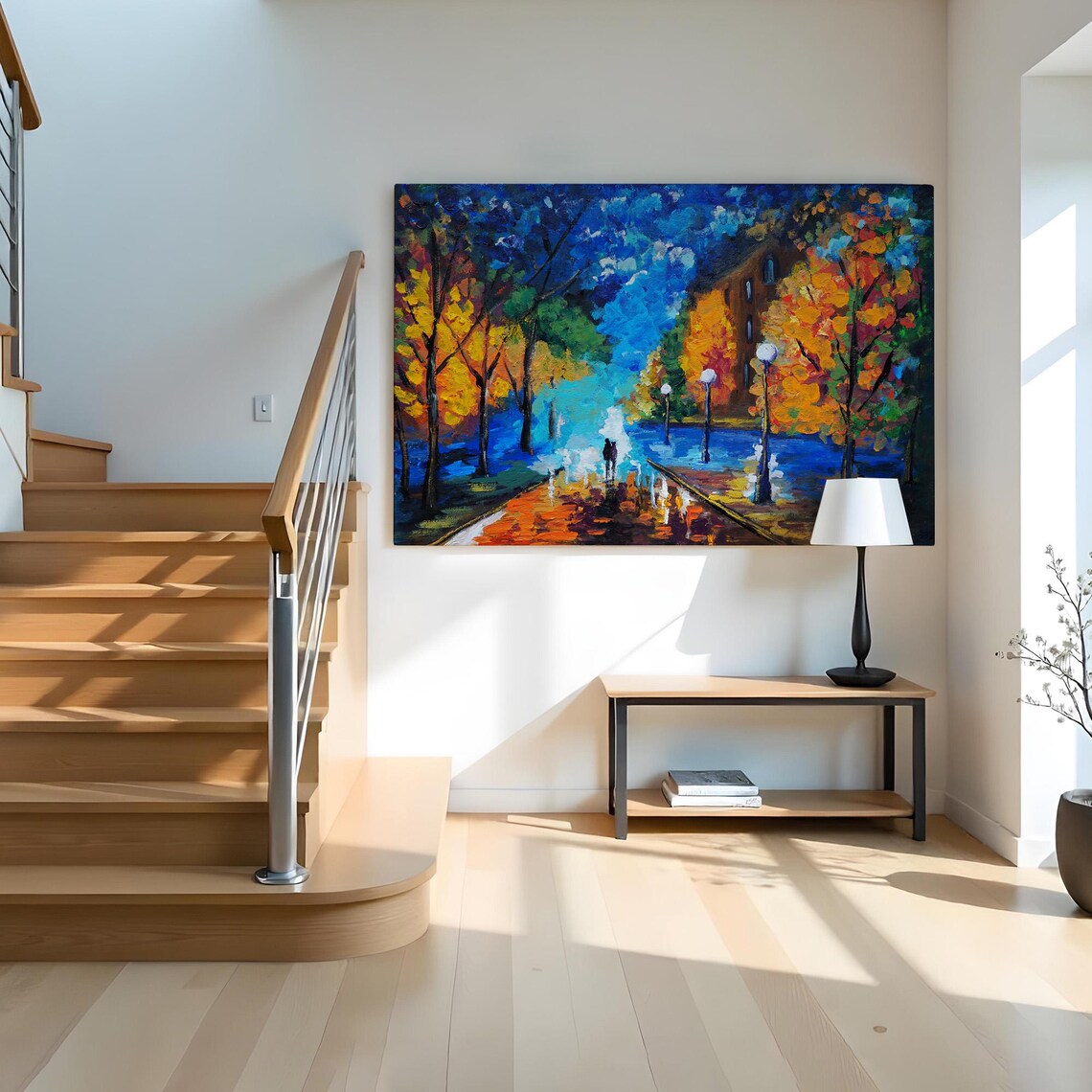 Night Walk In The Forest Decorative Wall Painting Nature Wall Decor Nature Print Landscape Wall Table - Image 2