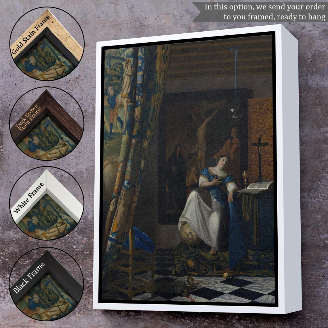 Johannes Vermeer Allegory Of Faith Classic Dutch Masterpiece Art Print - Image 3