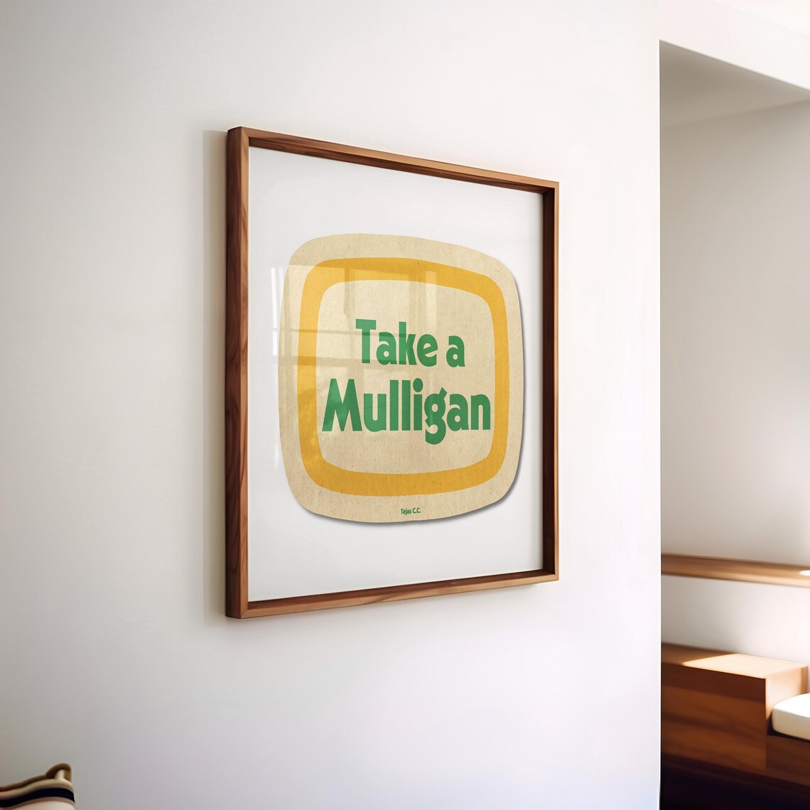 Vintage Golf Mulligan Art Print, Game Room Decor - Image 4