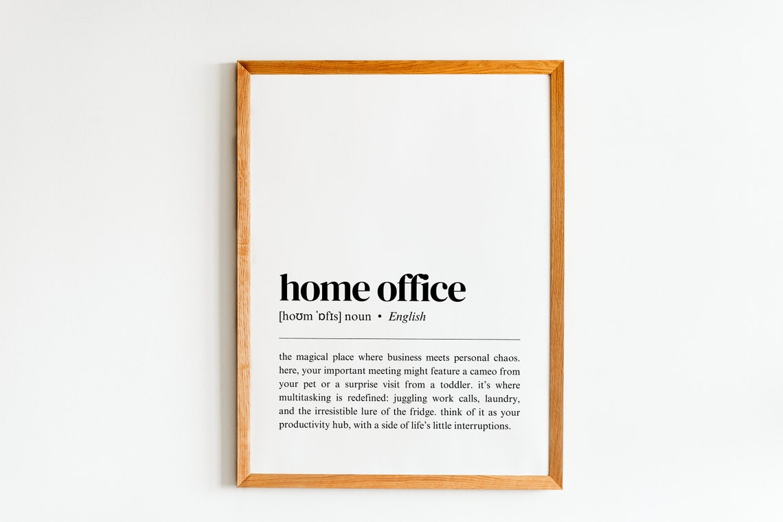 Home Office Dictionary Definition Poster Funny Remote Work Space Gift