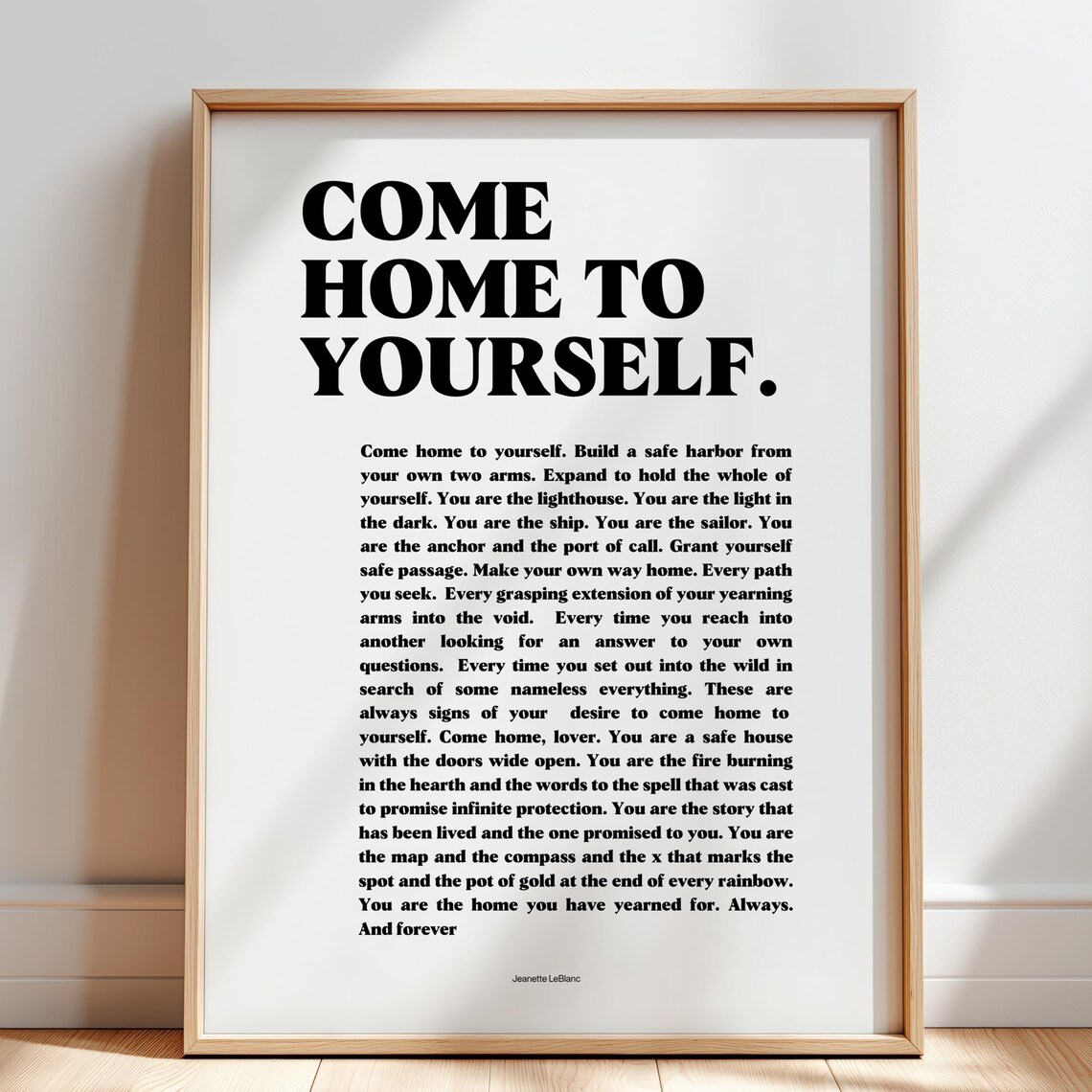 Come Home To Yourself, Female Empowerment Art Print