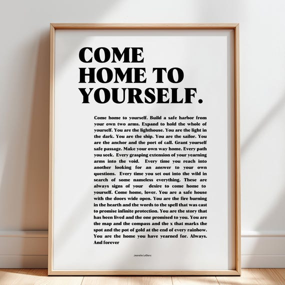 Come Home To Yourself, Female Empowerment Art Print
