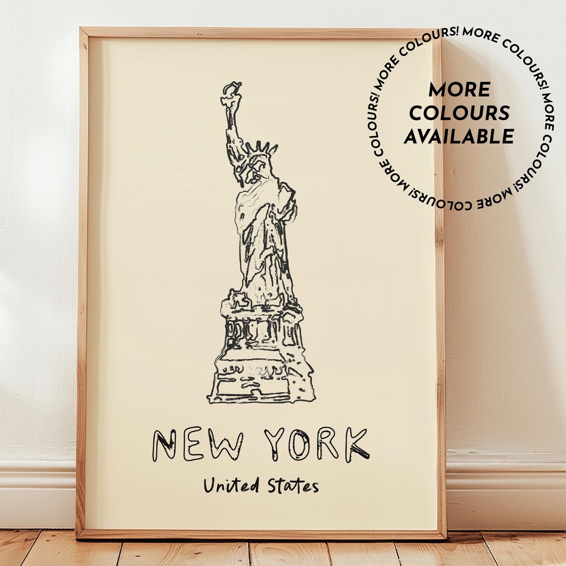 New York Poster, Line Drawing Travel Poster