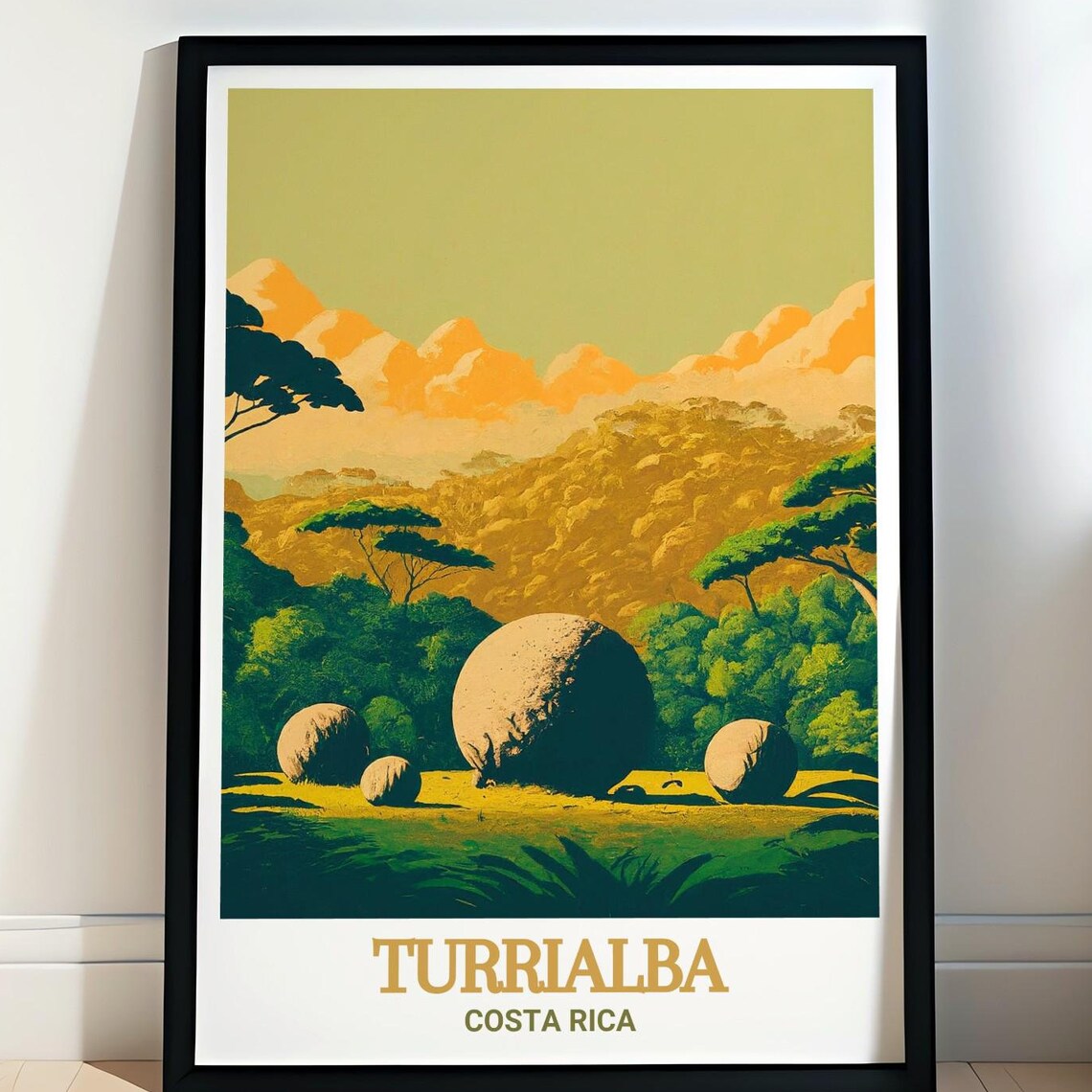 Turrialba Costa Rica Ancient Stone Spheres Travel Art Poster