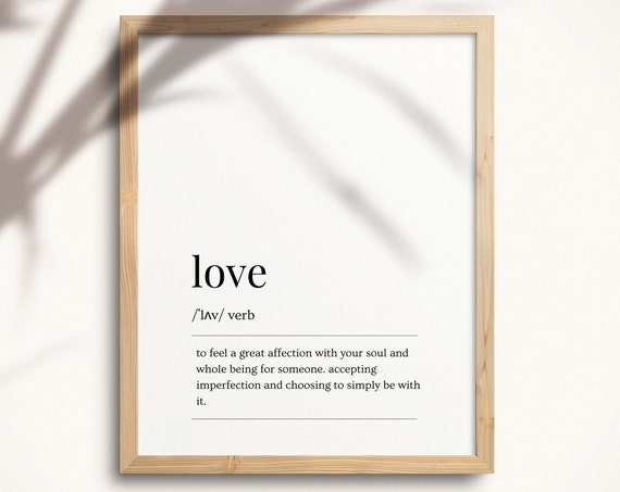 Love Dictionary Definition Definition Wall Art Print Gift For Her Instant Love Definition Poster White Print Lw003