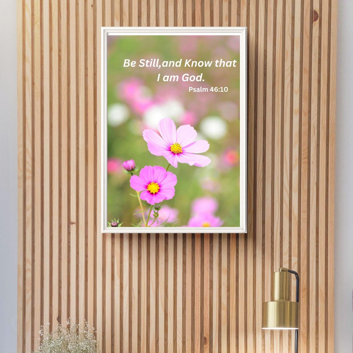 Be Still And Know That I Am God Pink Cosmos Flower Photo Poster - Image 6