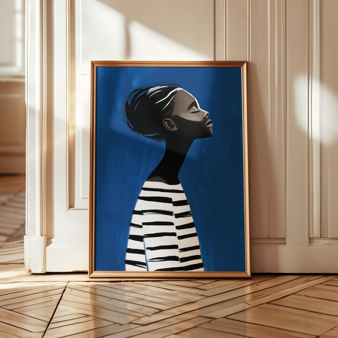 Moody Abstract Portrait Of Black Woman, Art Print