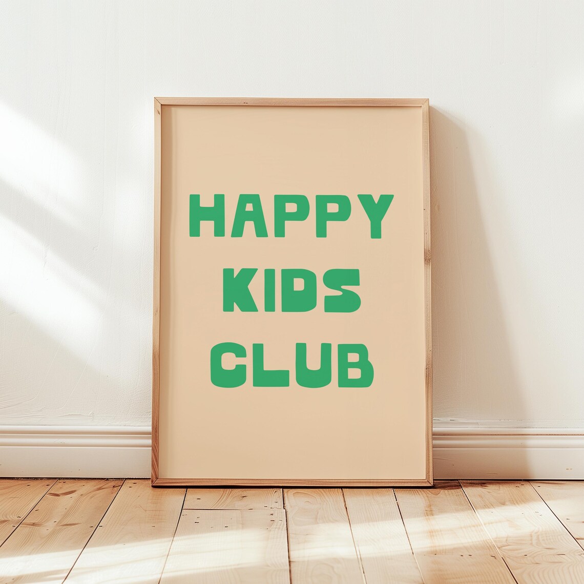 Happy Kids Club Retro Typography Art Print
