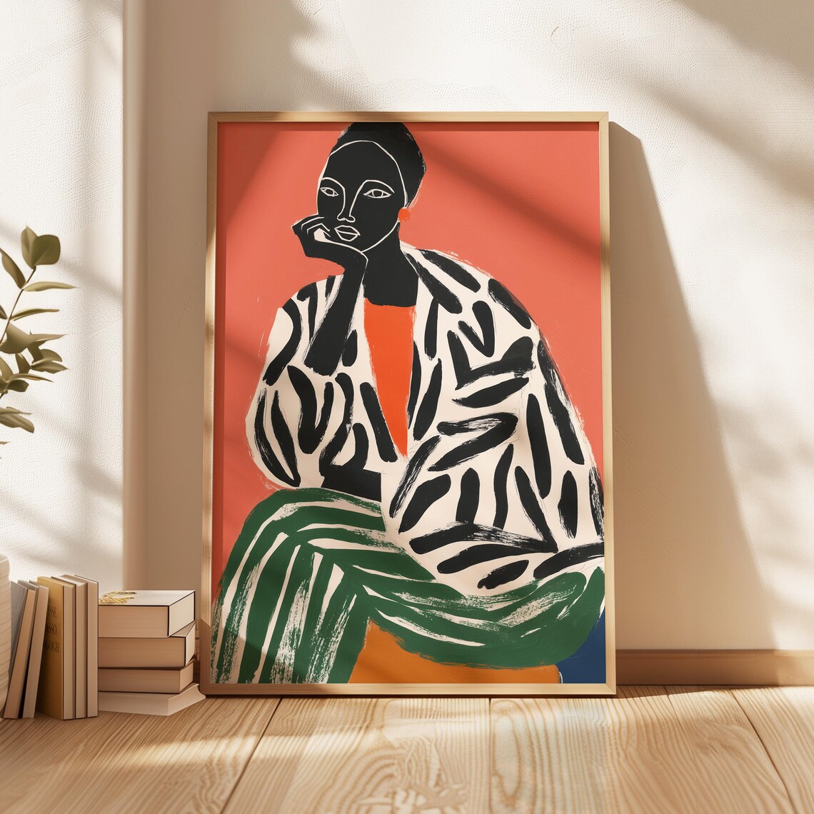 Black Woman Portrait, Afrocentric Eclectic Decor