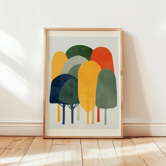 Abstract Tree Grove, Scandinavian Wall Decor