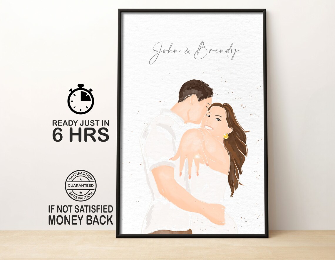 Custom Watercolor From Photo Art Print, Personalized