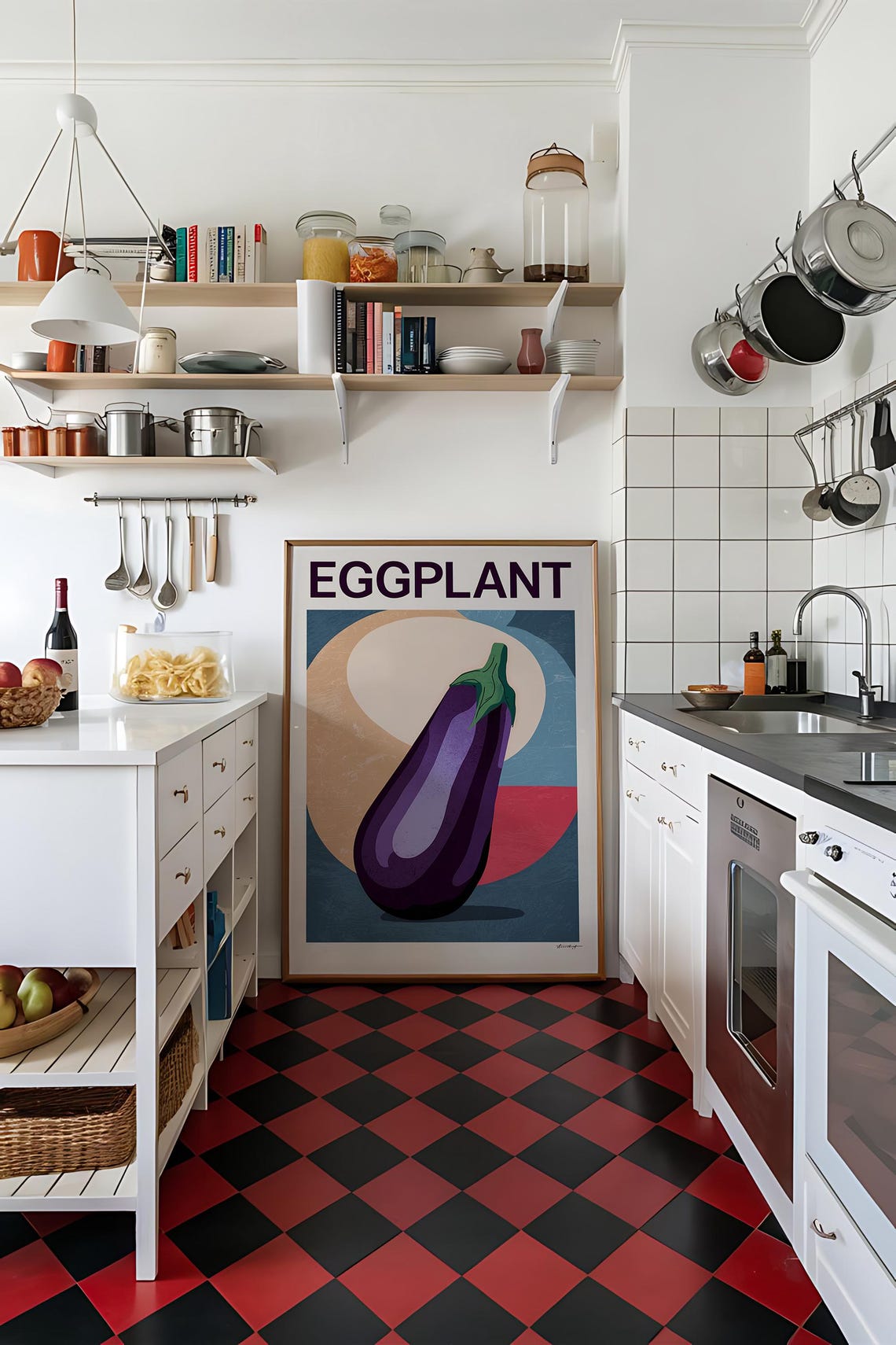 Eggplant Vegetable Art Print Modern Kitchen Wall Decor Purple Produce Illustration Farmhouse Kitchen Decor Rustic Vegetable Print - Image 5