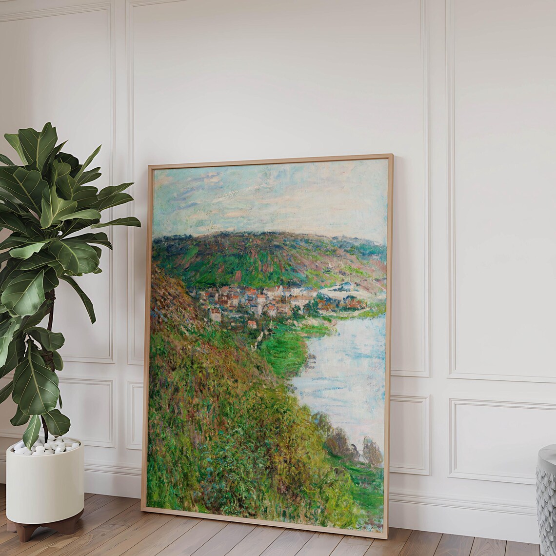Claude Monet View of Vétheuil French River Village Impressionist Art Poster - Image 5