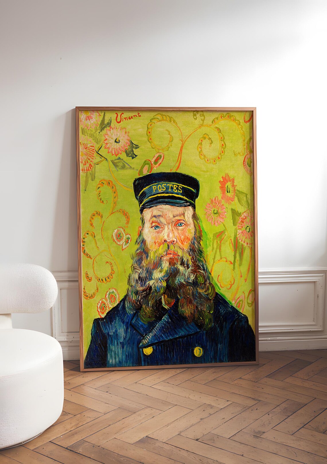 Van Gogh Portrait, Vintage French Postman Figurative Painting - Image 5