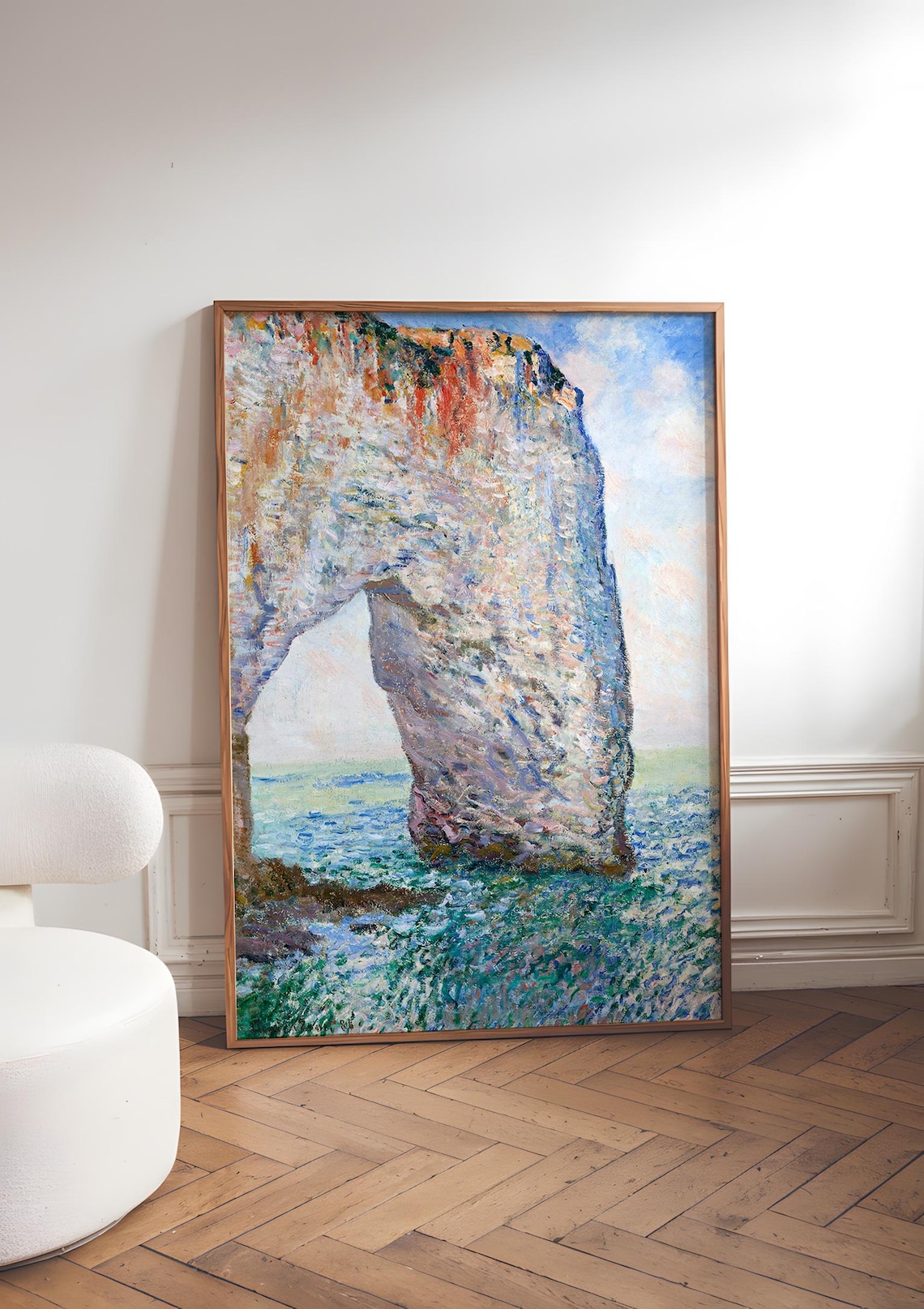 Claude Monet Impressionist Ocean Painting, Vintage French Landscape - Image 3