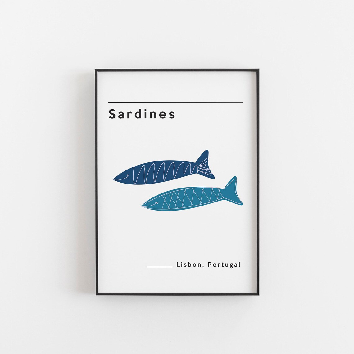 Sardines Print, Lisbon Portugal Travel Poster