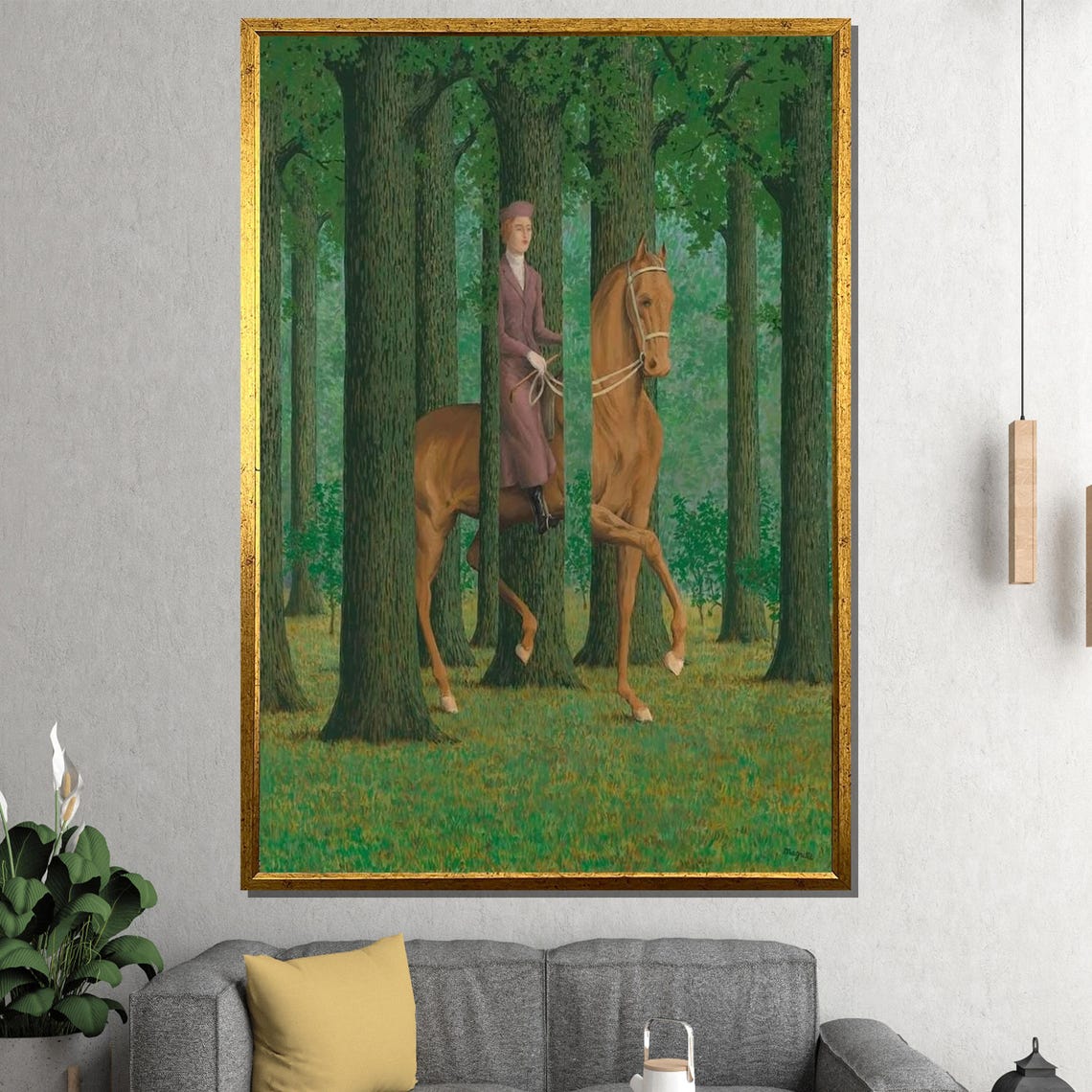 Rene Magritte Horse and Rider Hidden Among Forest Trees Poster