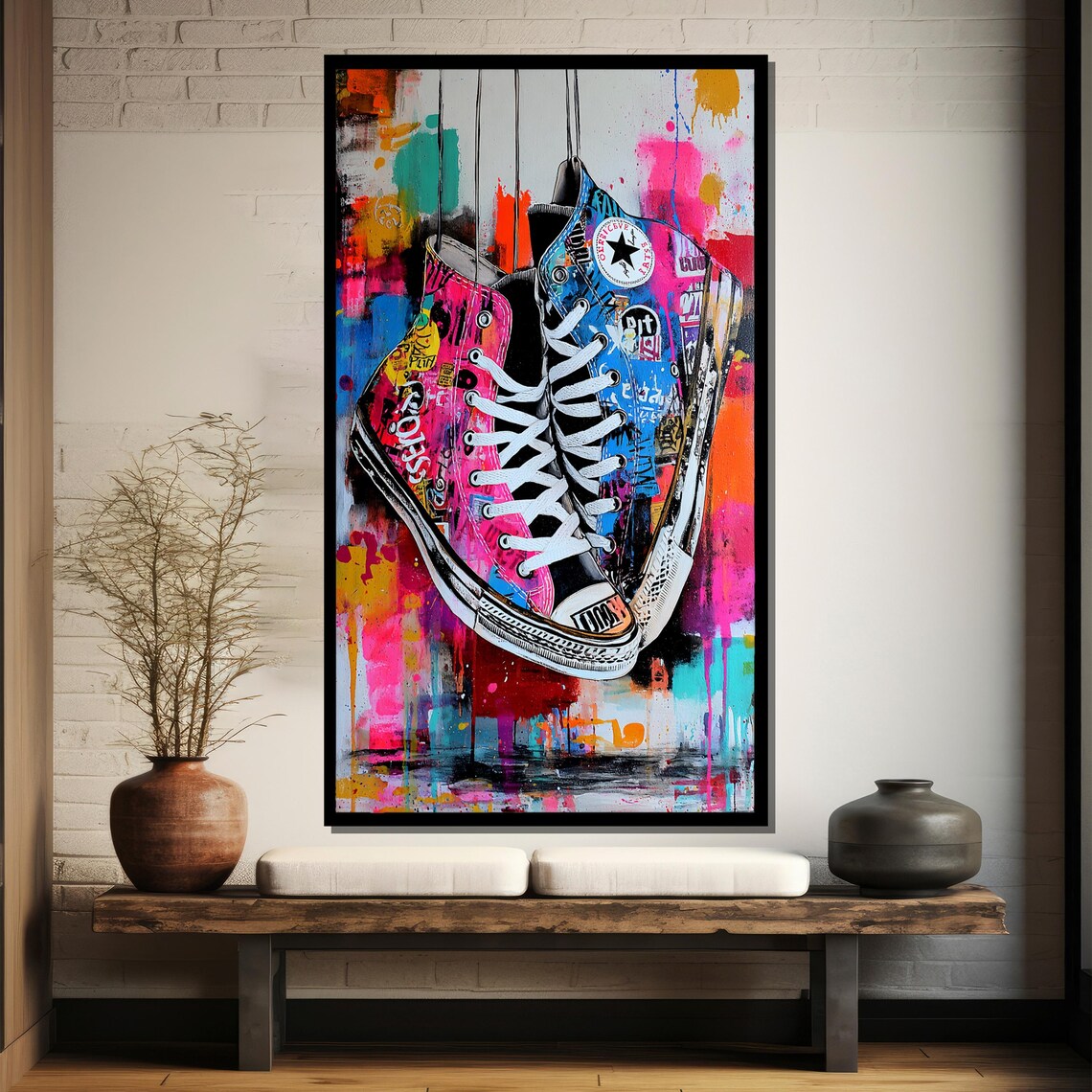 Colorful Graffiti High Top Sneakers Street Art Pop Culture Poster - Image 3