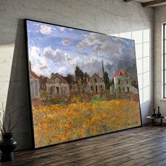Claude Monets The Artists Garden At Vetheuil Canvas Painting Impressionist Wall Art Ready To Hang Gift For Lovers Home Decor