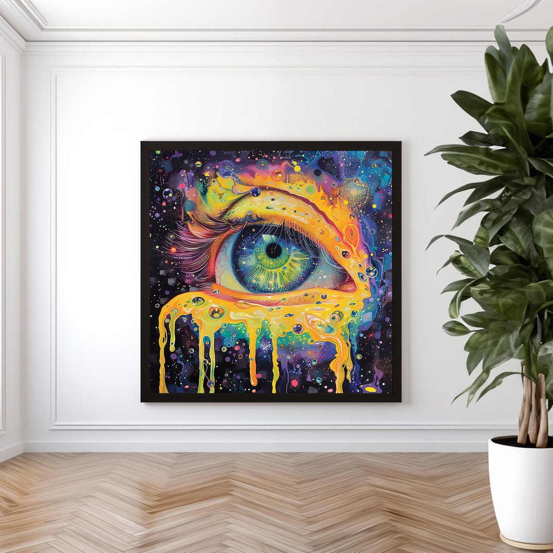 Psychedelic Melting Eye Cosmic Dripping Colors Trippy Art Poster - Image 5