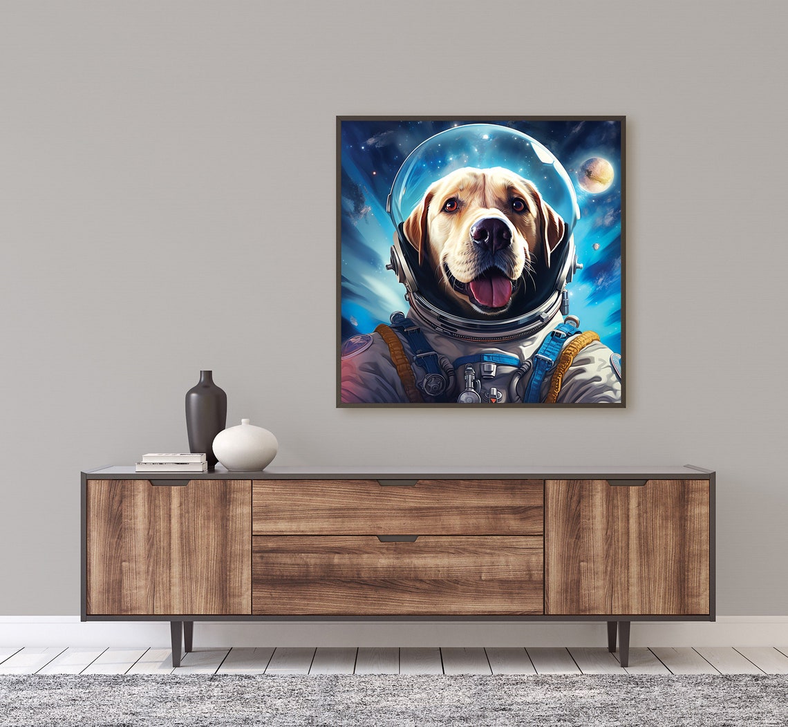 Astronaut Labrador Space Suit Happy Dog Cosmic Adventure Poster - Image 4