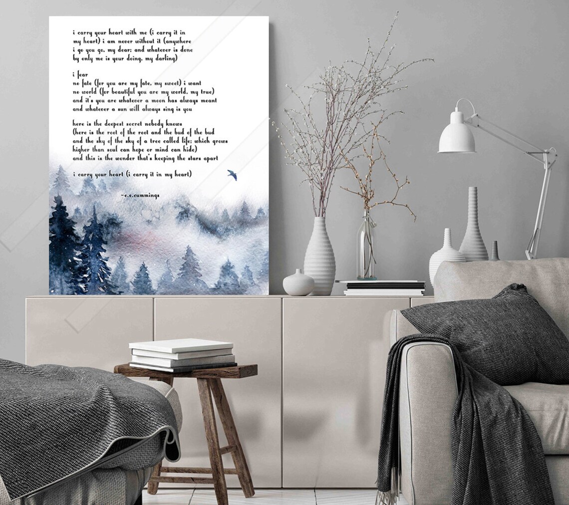 E. E. Cummings Love Poem Literary Wall Art Print - Image 3