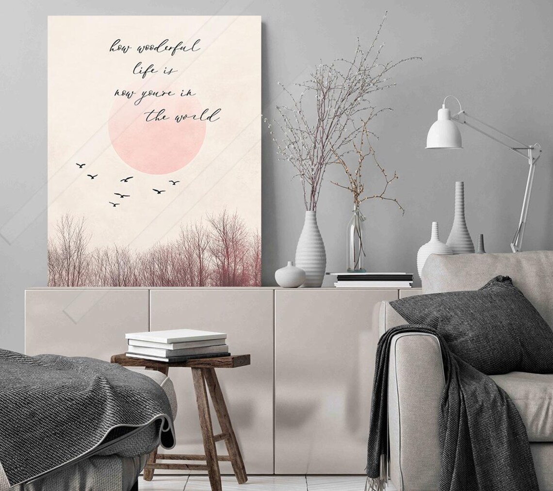How Wonderful Life Is Now You Are In The World Nursery Quote Print - Image 2