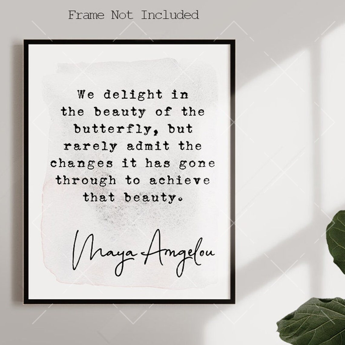 Maya Angelou Butterfly Quote Art Print, Office Decor