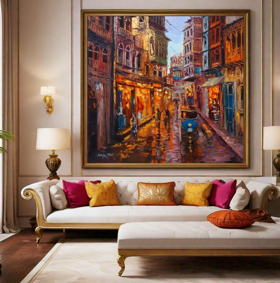Indian Art Pakistani City Mid-Century Modern Art Print