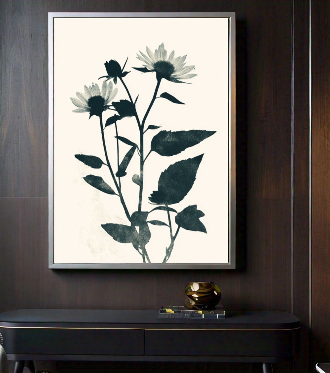 Boho Floral Botanical Art Print, Modern Wall Decor