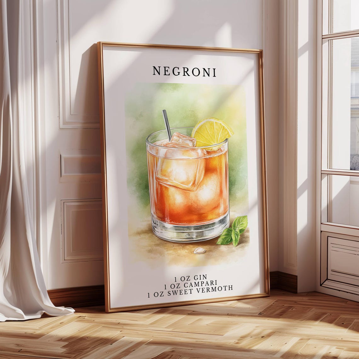 Negroni Cocktail Art Print