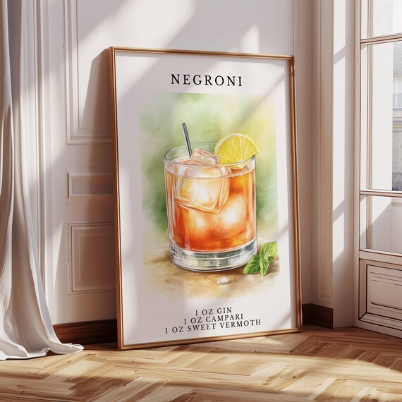 Negroni Cocktail Art Print