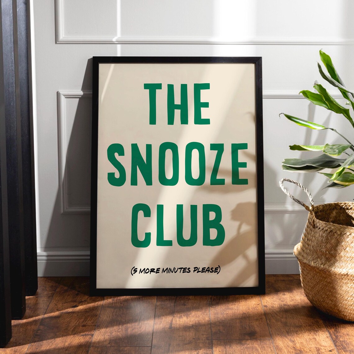 The Snooze Club, Bold Bedroom Typography Art Print