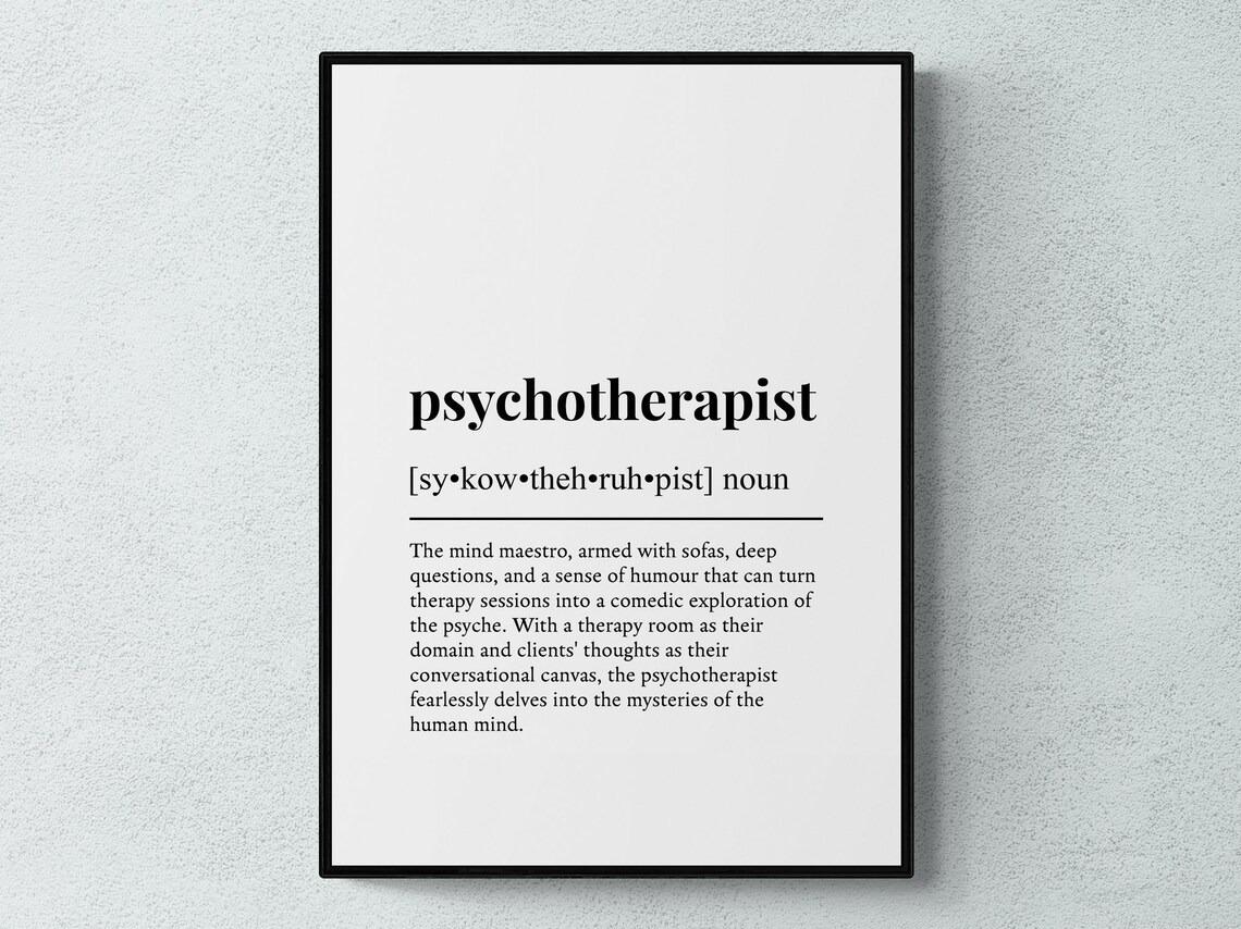 Psychotherapist Funny Definition Job Gift Art Print