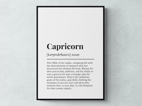 Capricorn Zodiac Sign Funny Definition Astrology Gift Wall Art Print