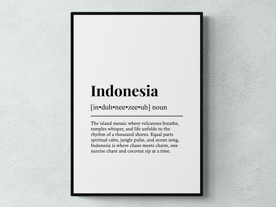 Indonesia Funny Dictionary Definition Island Travel Gift Poster