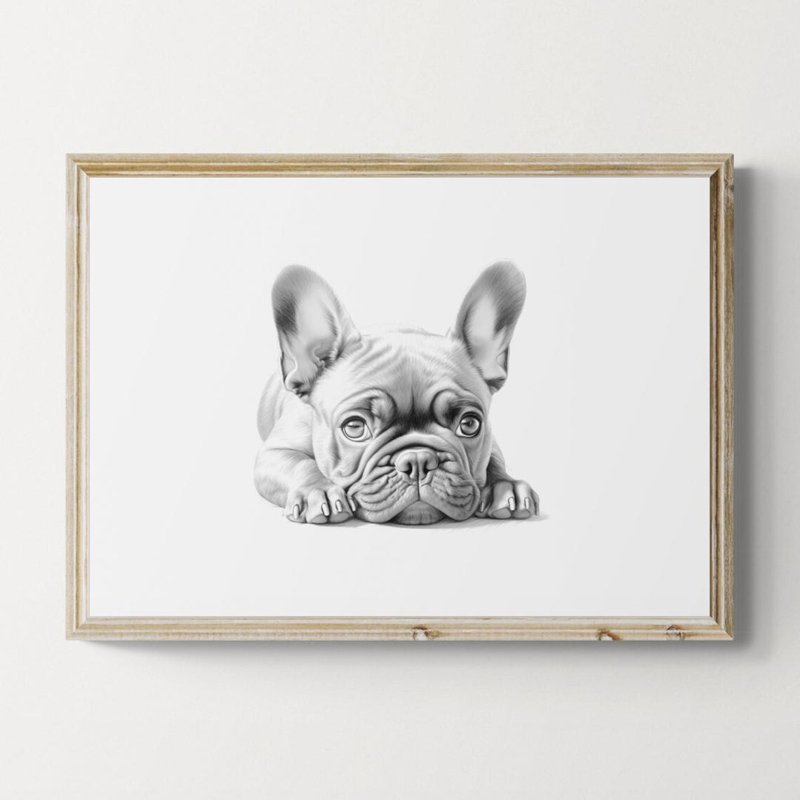 French Bulldog Vintage Dog Sketch, Farmhouse Art Print